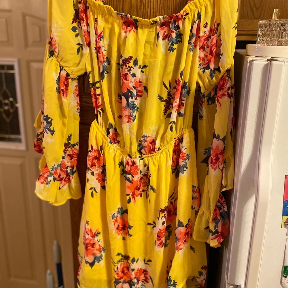 Love J 3x Yellow Floral Summer Dress